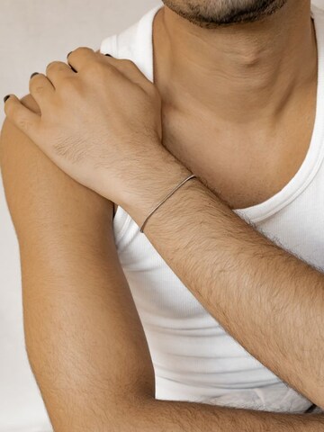 Hey Happiness Bracelet 'Snake Wave' in Silver: front