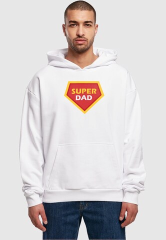 Merchcode Sweatshirt 'Fathers Day - Suped dad' in Weiß: predná strana