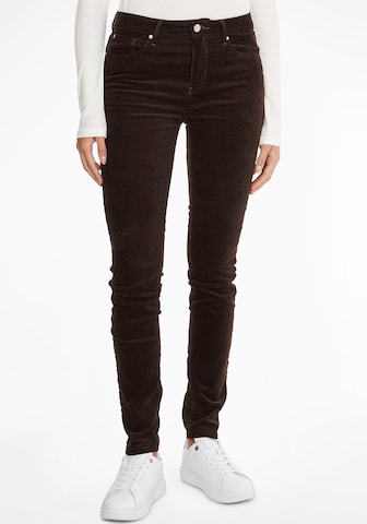 Skinny Pantalon 'Como' TOMMY HILFIGER en marron : devant