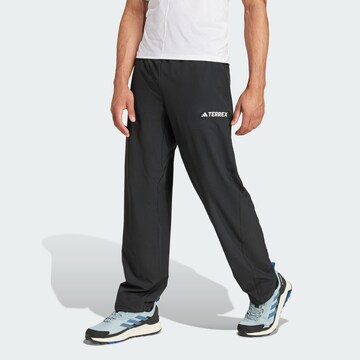 ADIDAS TERREX - regular Pantalón de montaña 'Multi Liteflex' en negro: frente