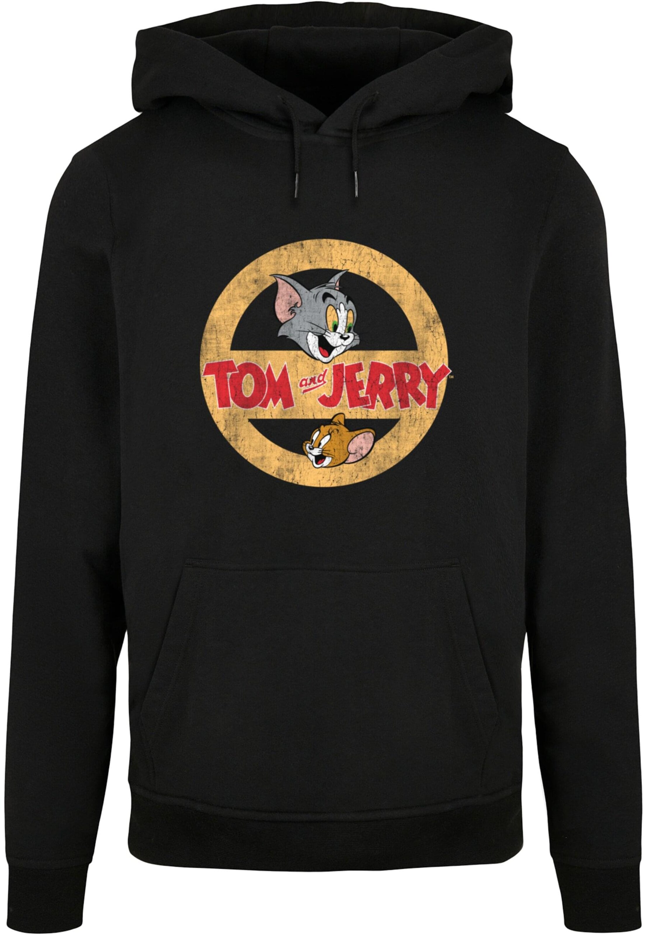 ABSOLUTE CULT Sweatshirt 'Tom and Jerry - Circle One' in Schwarz: Vorderseite