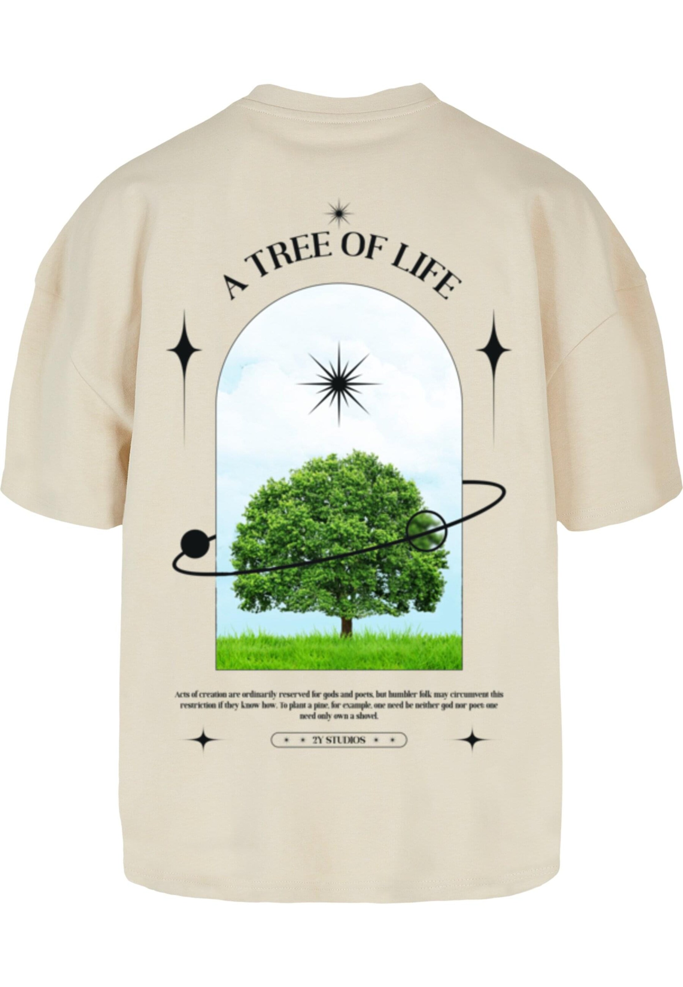 2Y Studios T-Shirt 'Tree Of Life' in Beige