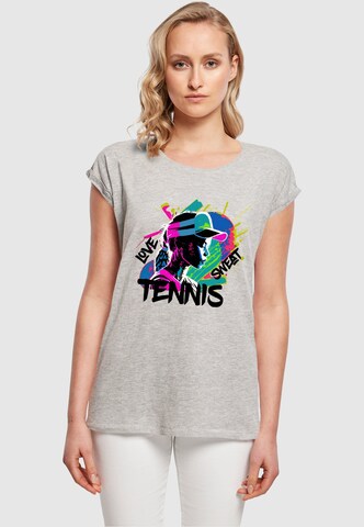 Merchcode T-Shirt 'Tennis Love, Sweat' in Grau: predná strana