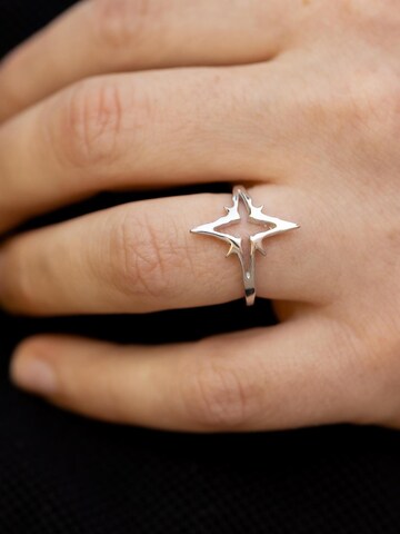 warpedsense Ring 'Stellar' in Silver: front