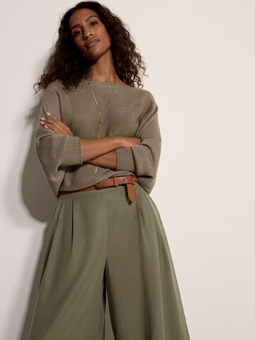 Apricot Wide Leg Slub Linen Wide-Leg Trousers ' ' in Grün
