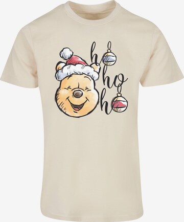 ABSOLUTE CULT Shirt 'Winnie The Pooh - Ho Ho Ho Baubles' in Beige: front