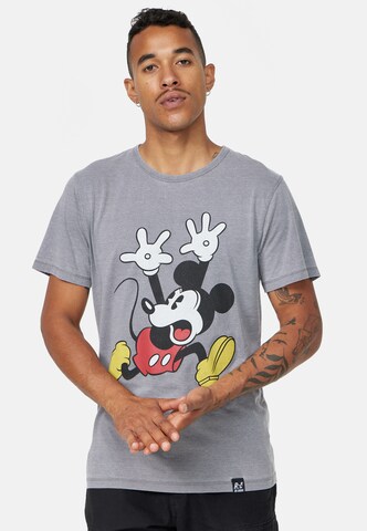 Recovered T-Shirt 'Disney Mickey Mouse Panic' in Grau: Vorderseite