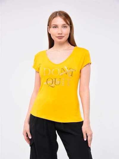 HOME STORE T-shirt 'Do It' en XL en safran / noir / argent, Vue avec produit