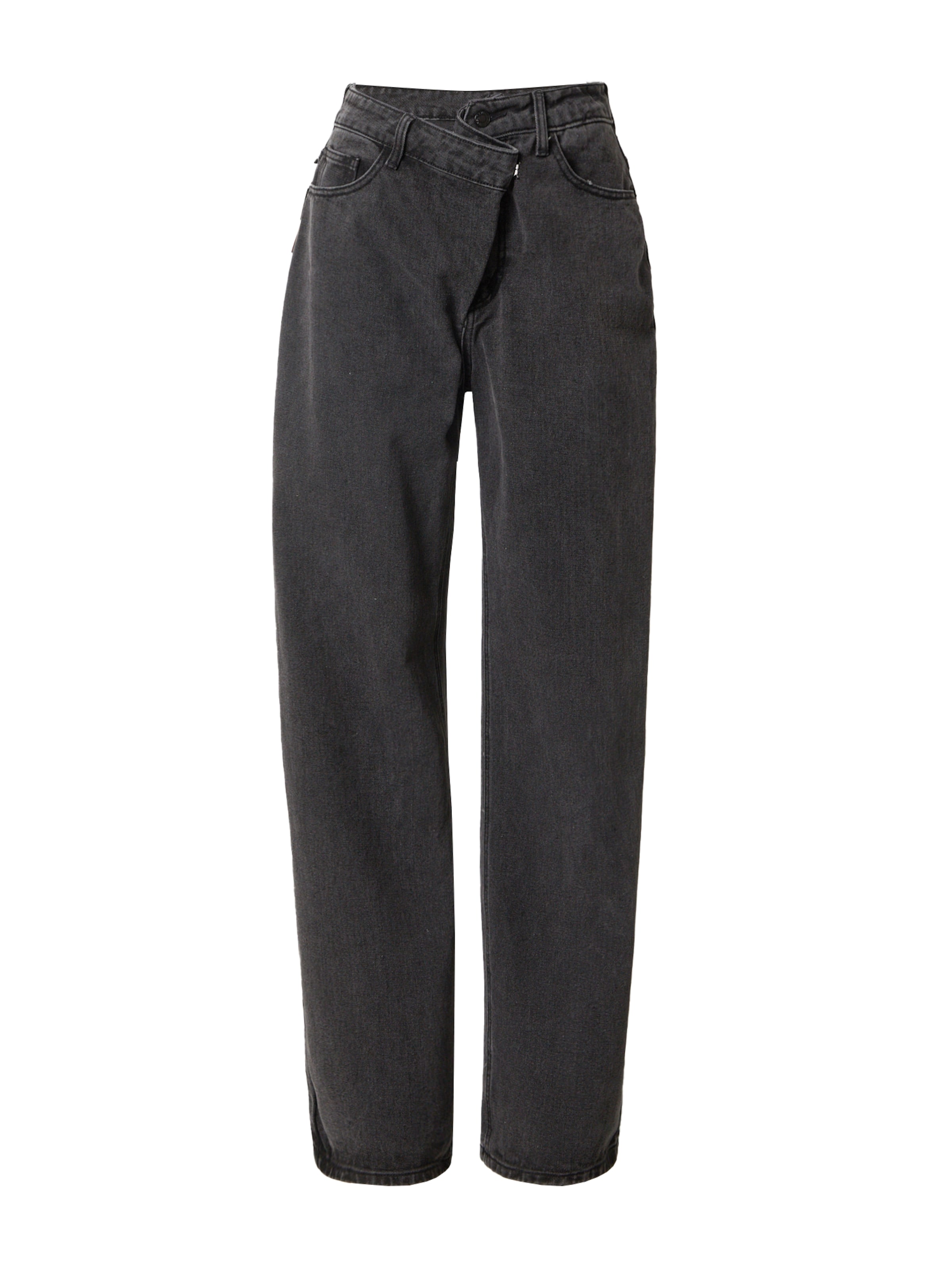 Misspap Široke hlačnice Kavbojke | črna barva: sprednja stran