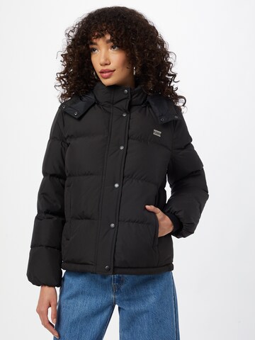 LEVI'S ® Vinterjakke 'Quinn Mid Down Puffer' i sort: forside