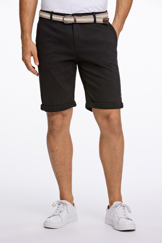 Lindbergh Regular Chino Pants 'Superflex' in Black: front