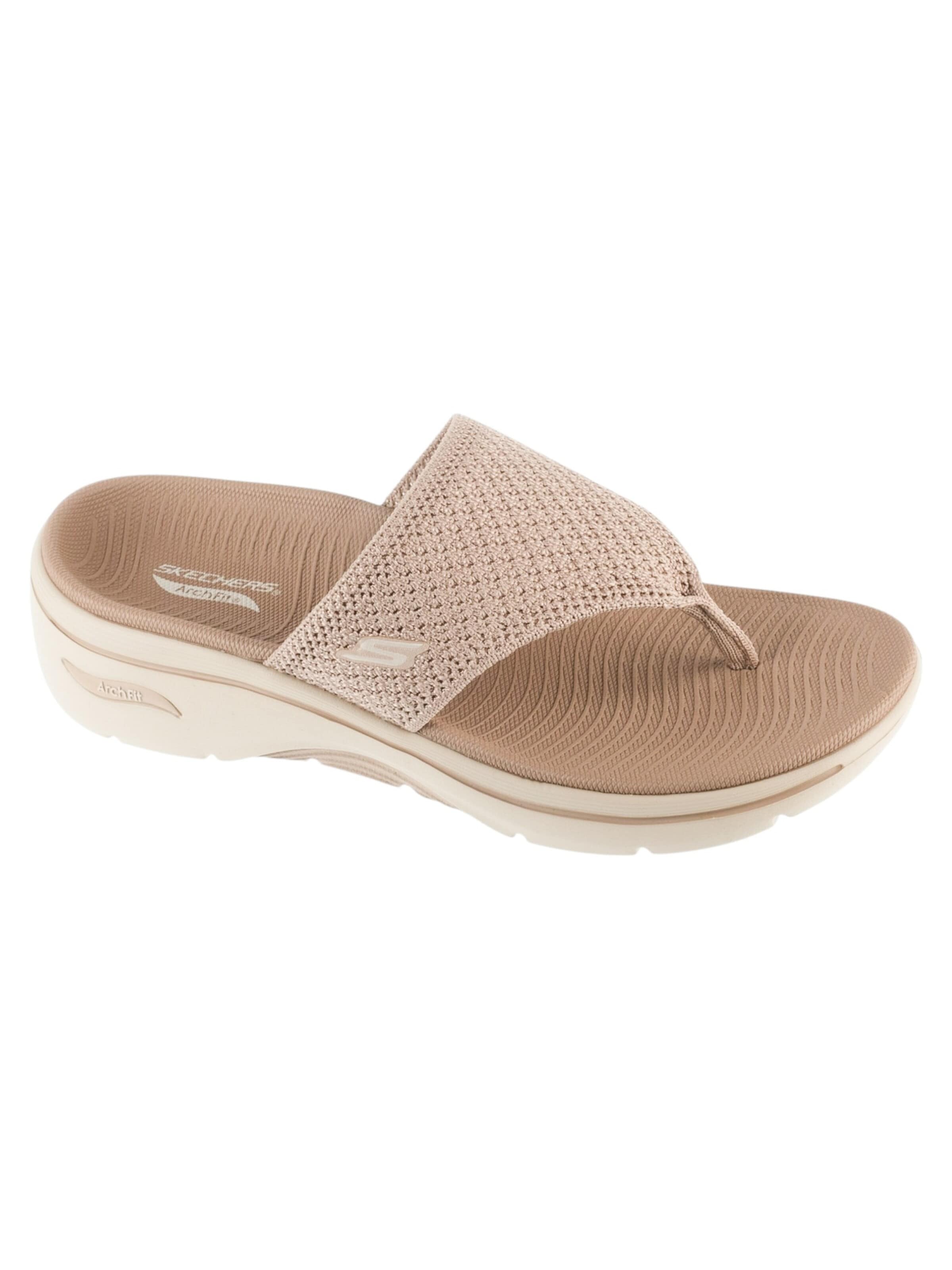 SKECHERS T-bar sandals 'Skechers Go Walk Arch Fit 2.0 Sandal - Carrie' in Beige: front