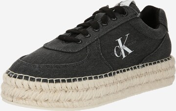 Baskets basses Calvin Klein Jeans en noir : devant