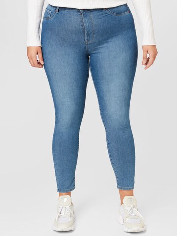 ONLY Carmakoma Skinny Jeans 'Mila' i blå: framsida