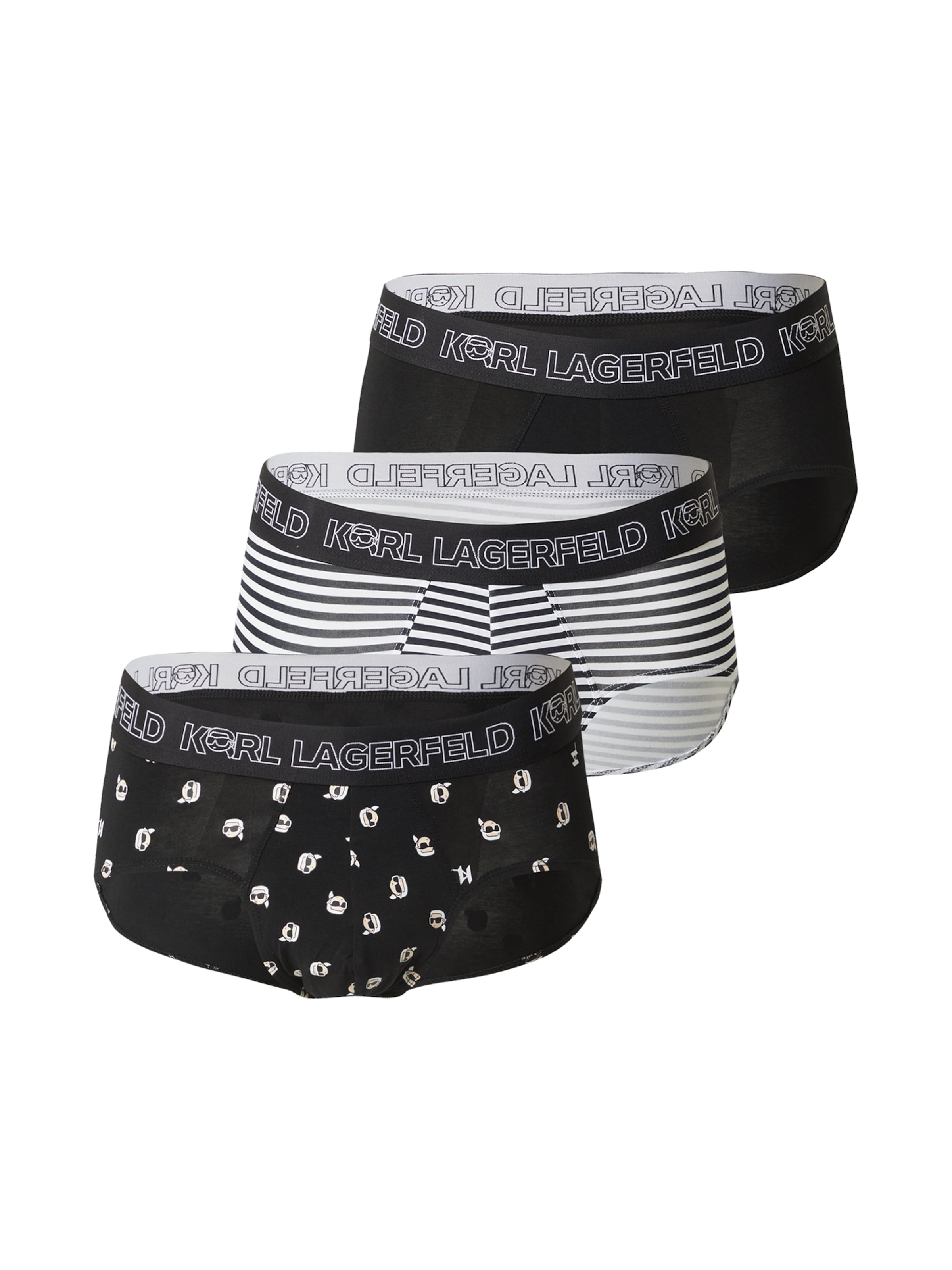 Slip 'Ikon' di Karl Lagerfeld in nero: frontale