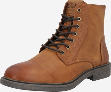 JACK & JONES Lace-Up Boots 'KARL' in Brown: front