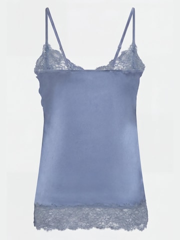Maglietta intima 'Top Canotta Donna con Pizzo - Effetto Raso Tinta Unita' di Ciocca in blu