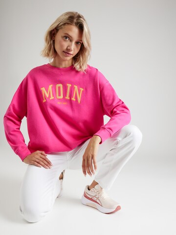 Derbe - Sweatshirt 'Moin' em rosa