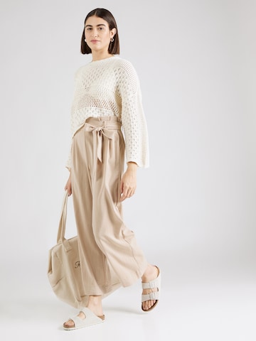 ONLY Flared Pleat-front trousers 'MARSA' in Beige