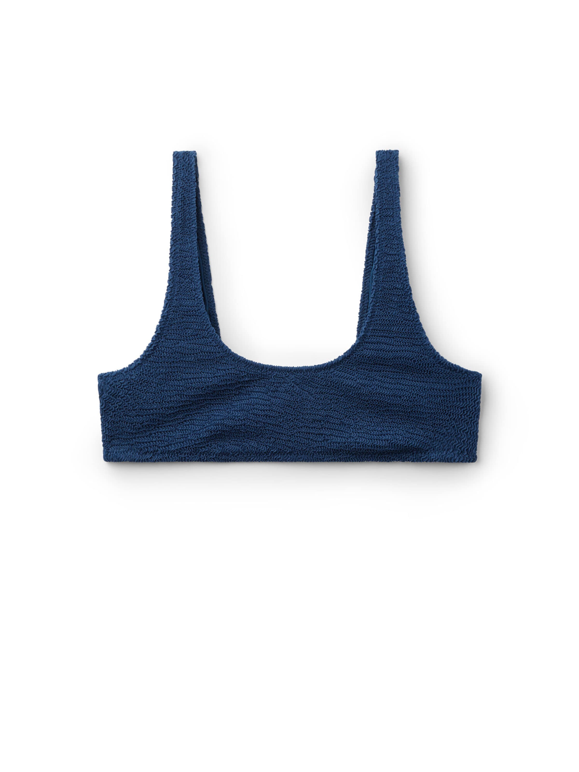 CALZEDONIA Bustier Bikinitop 'CRINKLE WAVES in Blau: Vorderseite