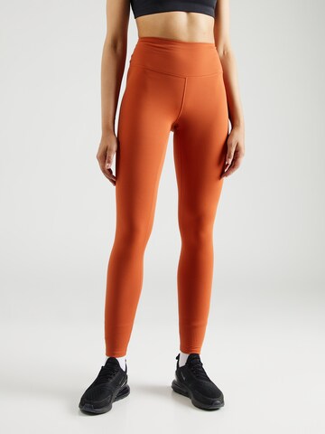 NIKE Skinny Sportbroek 'ONE' in Oranje: voorkant