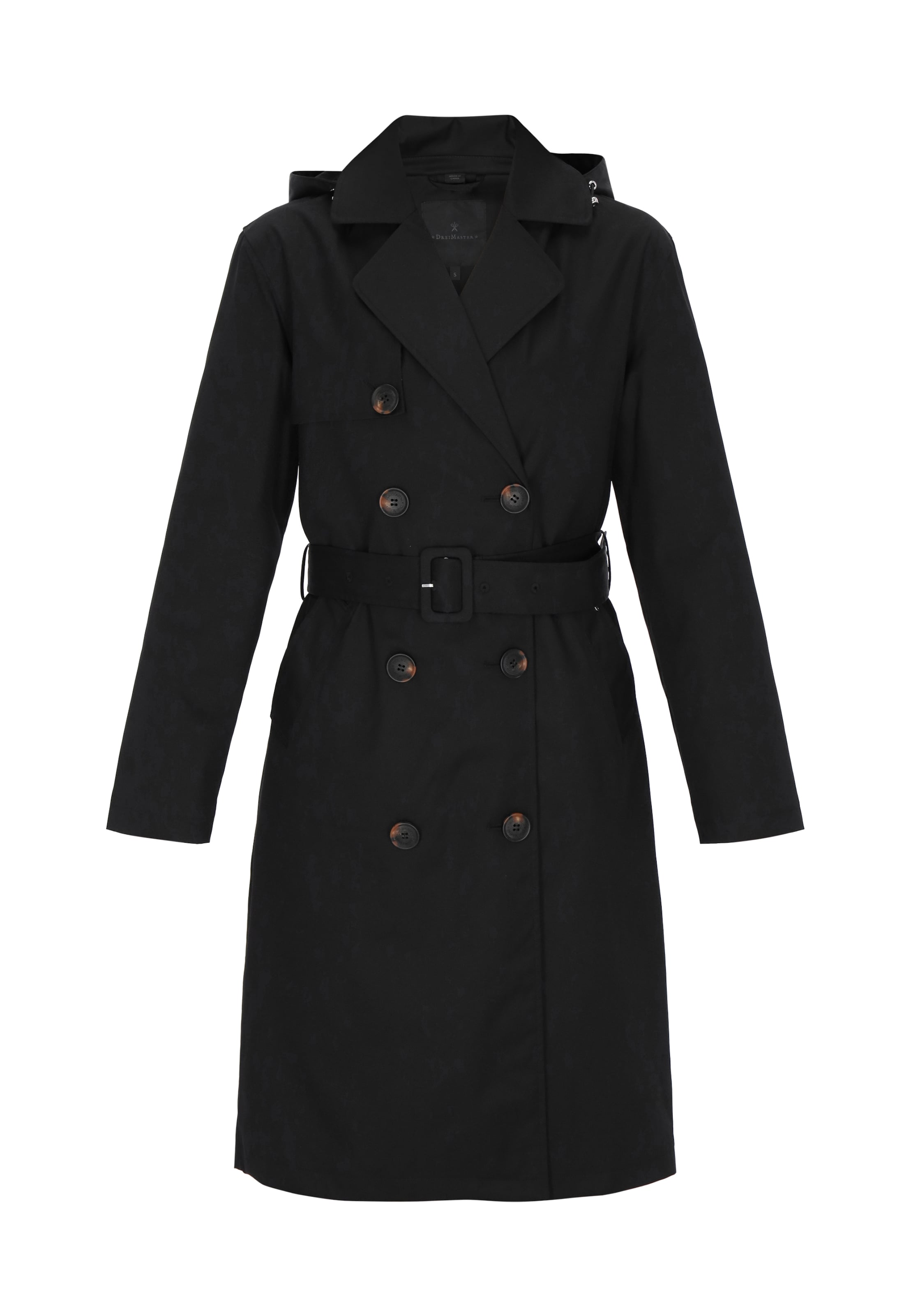 DreiMaster Klassik - Sobretudo meia-estação em preto: frente