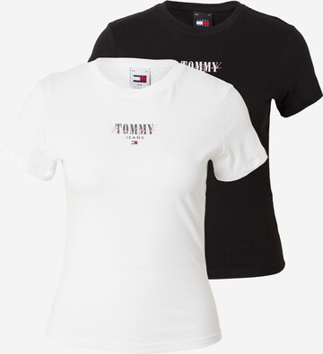 T-shirt 'ESSENTIAL' Tommy Jeans en noir : devant