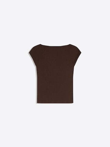 Bershka Tričko – hnědá