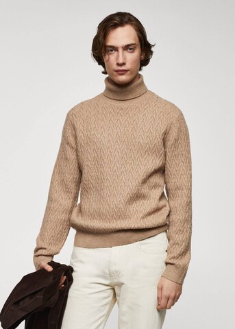 MANGO MAN Pullover 'Marias2' in Braun: predná strana