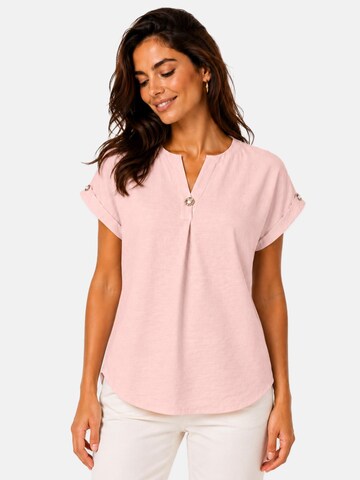 REGINA FASHION Bluza 'Blouse with button' | roza barva