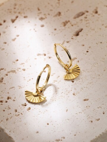 Hey Happiness Earrings 'Fan Hoops' in Gold