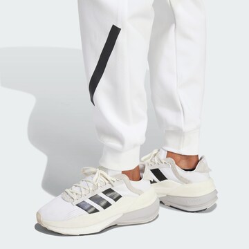 ADIDAS SPORTSWEAR Tapered Workout Pants 'Z.N.E.' in White