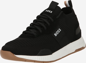 Baskets basses 'Titanium' BOSS Black en noir : devant