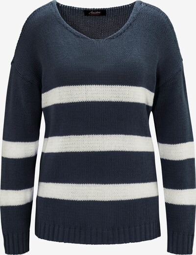 Aniston CASUAL Pullover in marine / weiß, Produktansicht