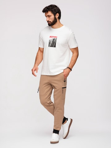 Ombre Tapered Cargobroek in Beige