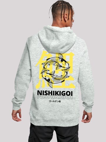 F4NT4STIC Sweatshirt 'Koi Golden Gai' in Grijs: voorkant