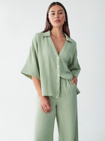 St MRLO Loosefit Broek 'LETTY' in Groen