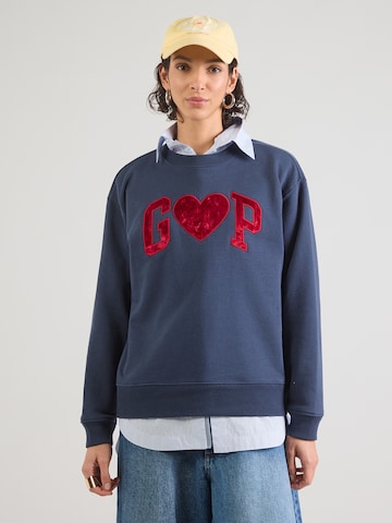 GAP Sweatshirt 'HERITAGE' in Blauw: voorkant