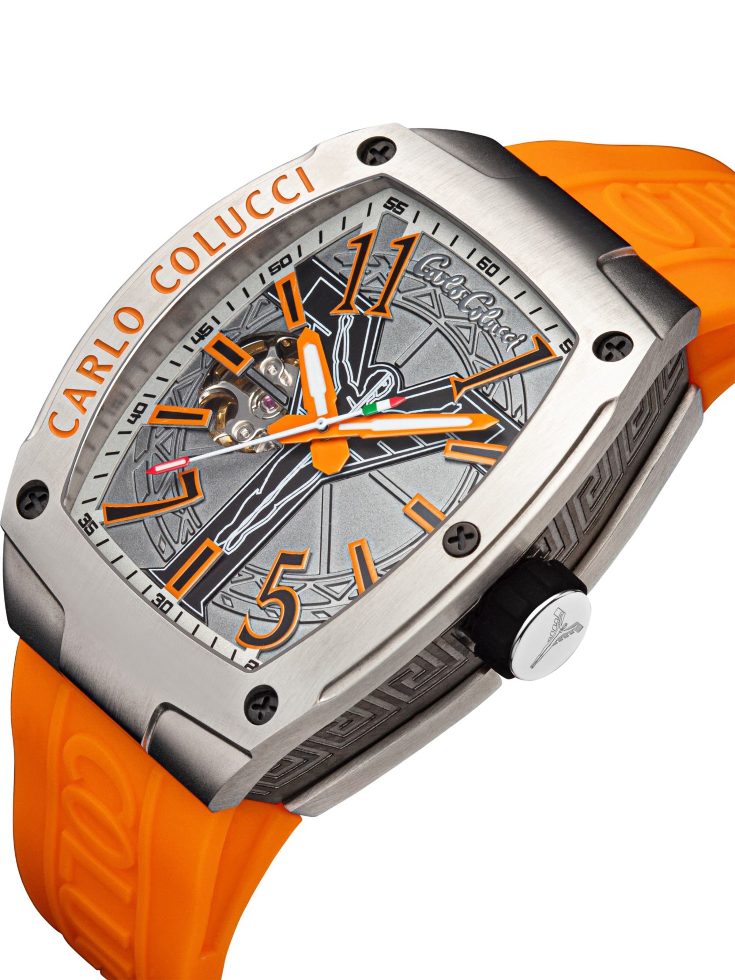 Carlo Colucci Analog Watch 'Dondini' in Orange