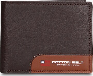 Portamonete 'Portafoglio Uomo Vera Pelle Bicolore Cotton Belt - Compatto e Elegante' di cotton belt in marrone: frontale