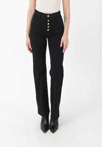Elara Flared Hose in Schwarz: Vorderseite