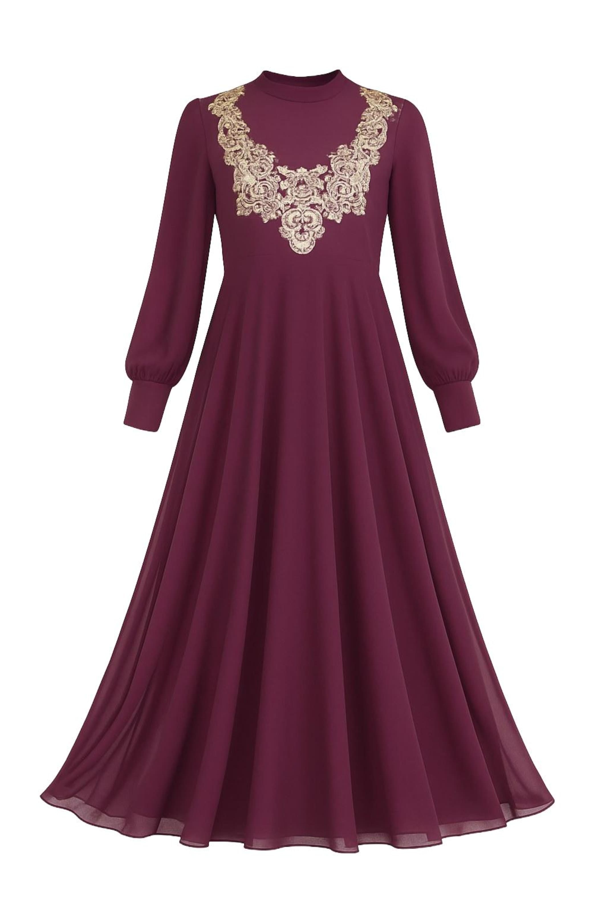MODAMIHRAM Evening Dress in Wine red, Item view