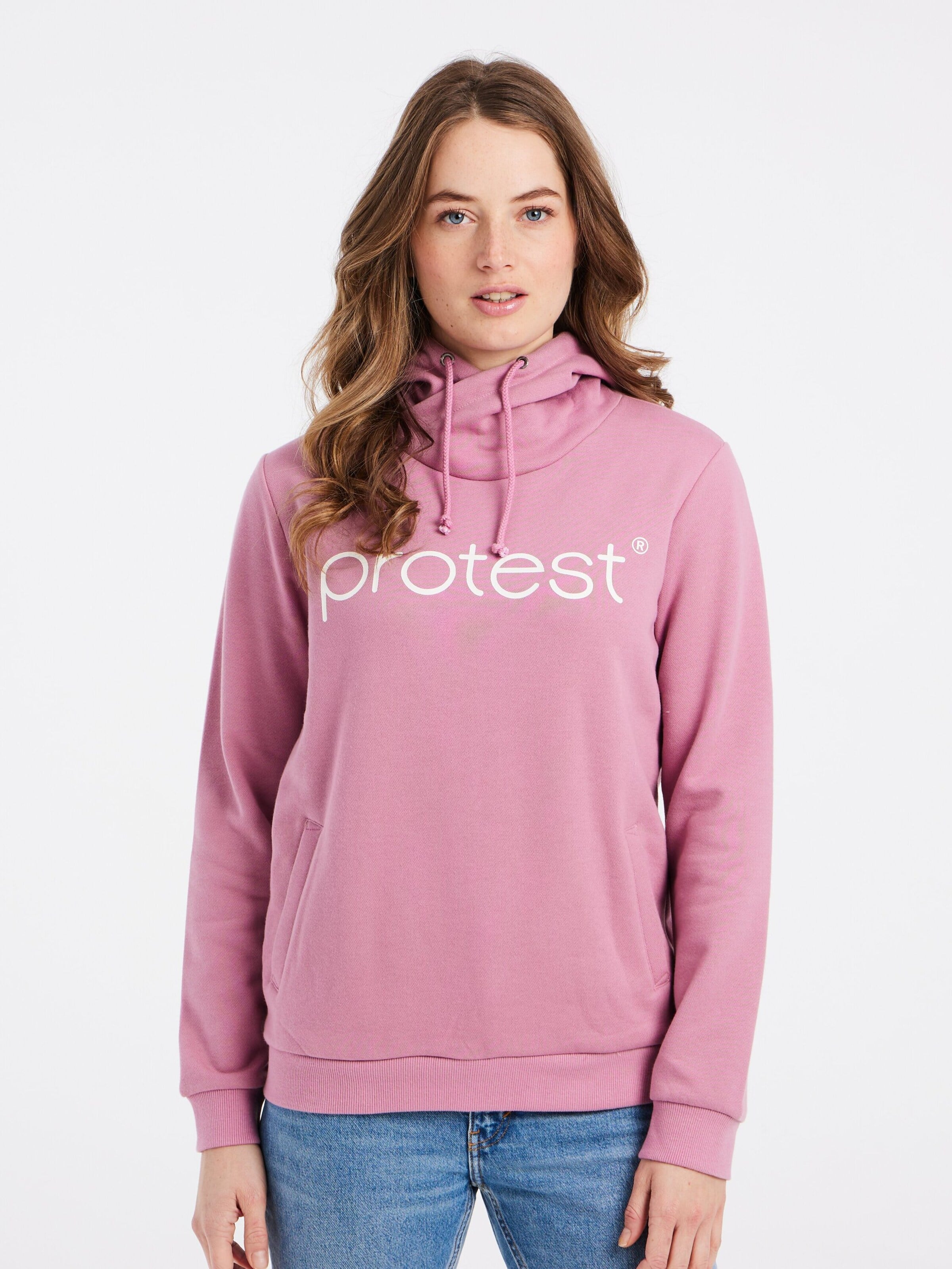 PROTEST Sweater 'CLASSIC LOGO HOODY' in Purple: front