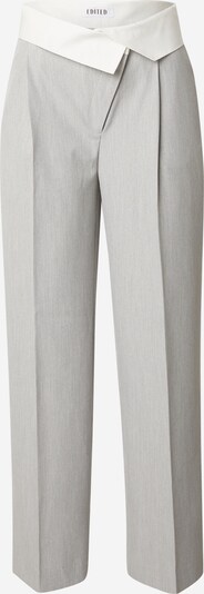 EDITED Παντελόνι με τσάκιση 'Martine' σε γκρι / λευκό, Άποψη προϊόντος