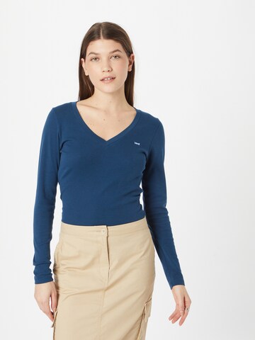 LEVI'S ® Shirt 'Long Sleeve V-Neck Baby Tee' in Blau: predná strana