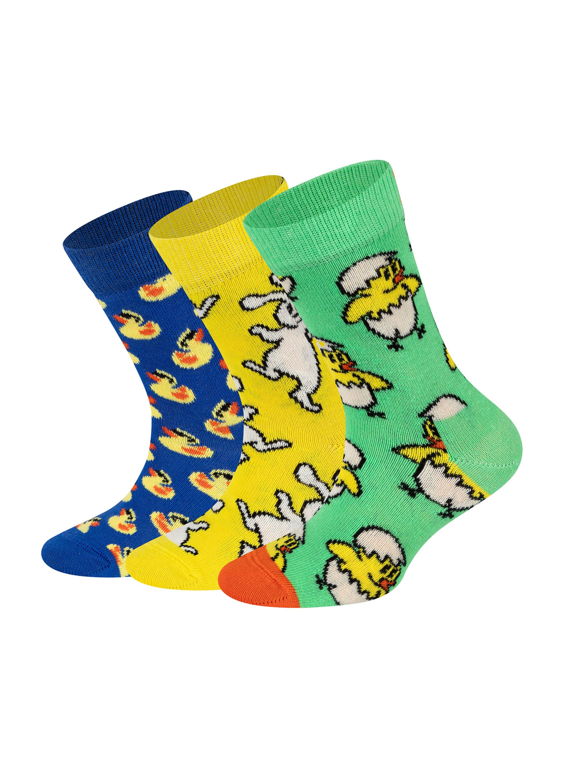 Happy Socks Sokker 'Kids Bunny-Rubber Duck-Chicken Egg Socks' i blandingsfarvet: forside