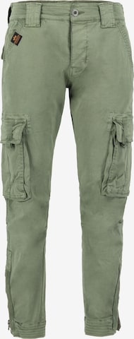 Pantalon cargo ALPHA INDUSTRIES en vert : devant