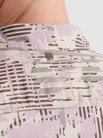 PME Legend Regular fit Overhemd 'Shirt with short sleeves and allover print' in Roze