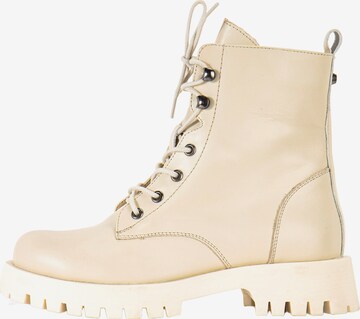 INUOVO Lace-Up Ankle Boots in Beige