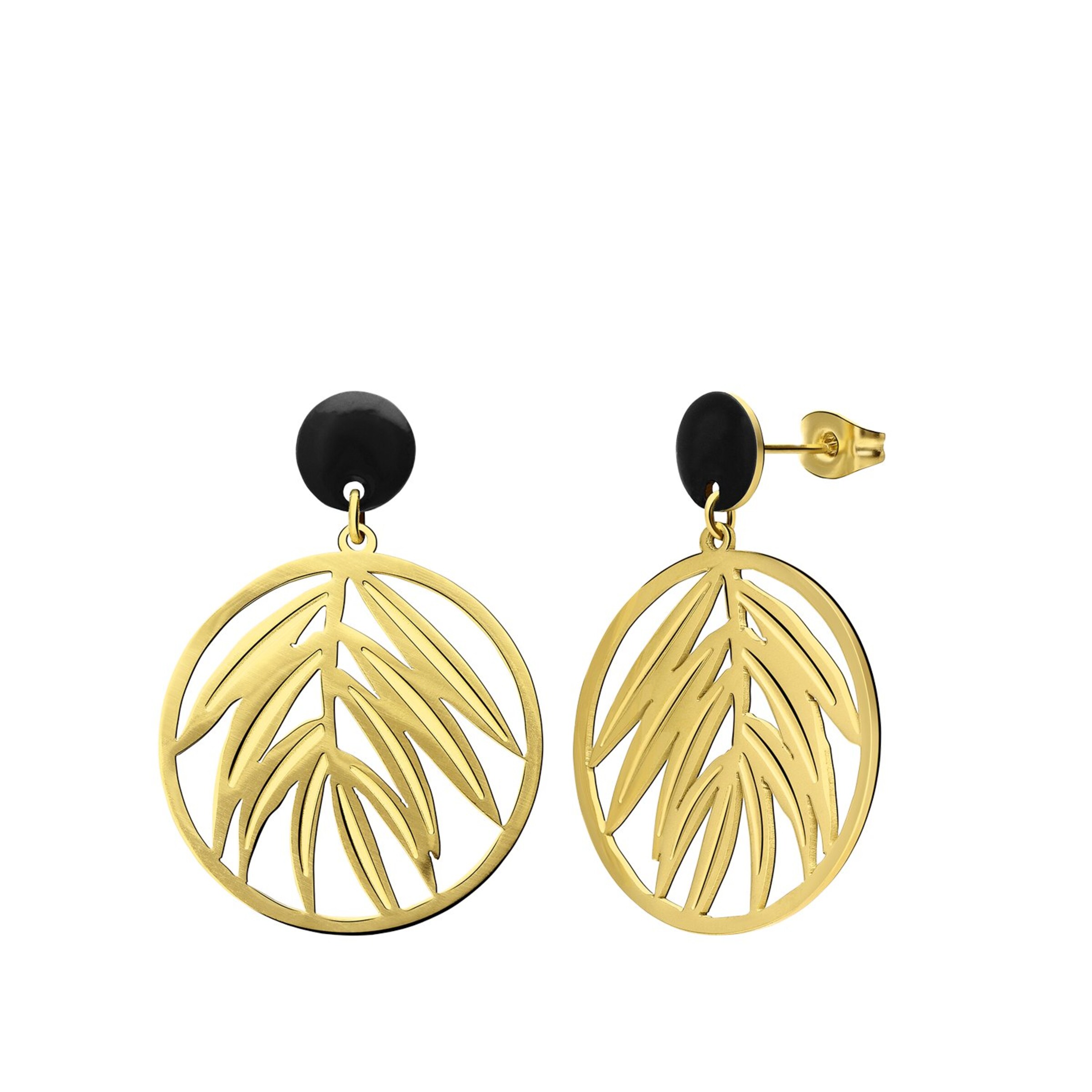 Boucles d'oreilles Lucardi en or : devant